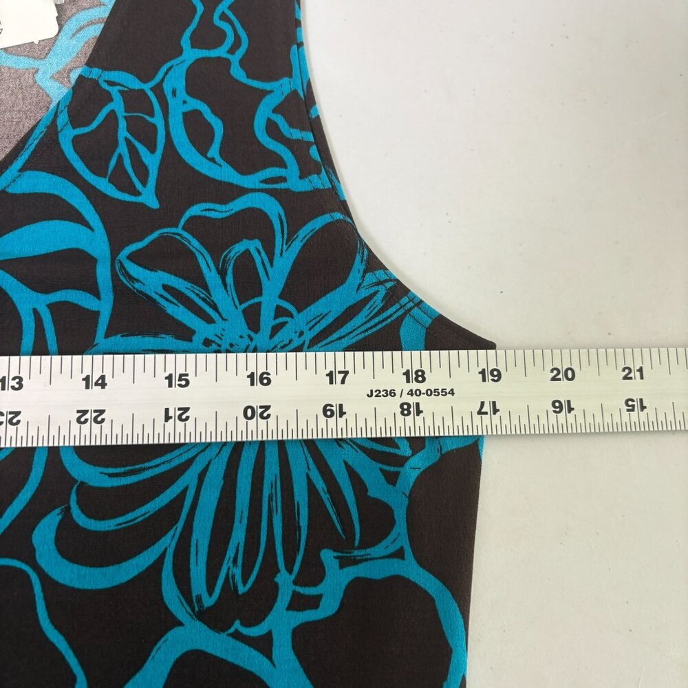 Chicos Dried Fleur Bliss Basque Dress Womens 2 US L Brown Teal Sleeveless NWT - Picture 7 of 9